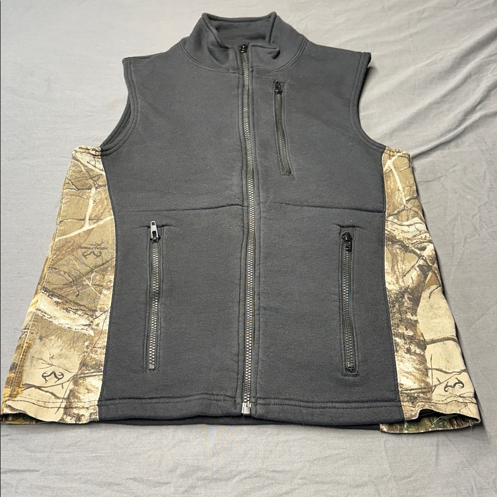 Men's Justin FR Work Medium Black and Camouflage Vest